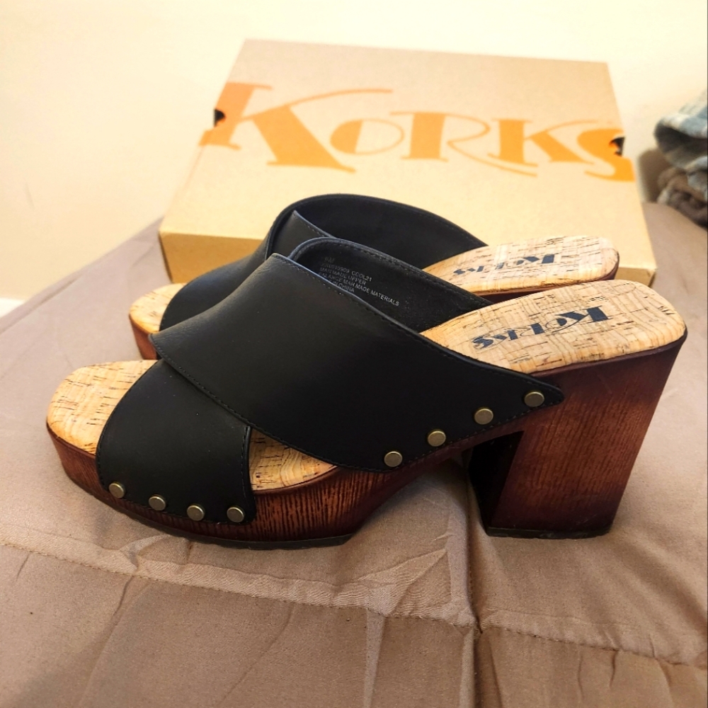 Korks Lynda Sandal Black size 9